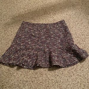 Forever21 zip up tweed peplum mini skirt size large
